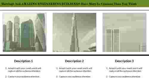 engineering powerpoint template-amzing -buildings-3-green